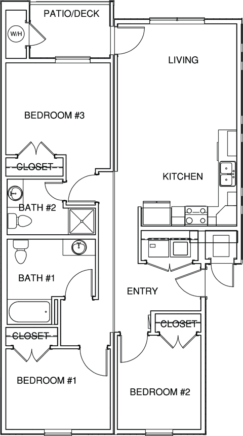 Chico Courtyards 3 Bed 2 Bath 1125